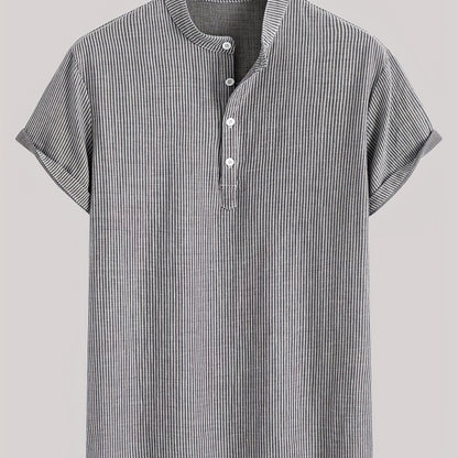 Chemise Henley à Manches Courtes pour Homme Style Décontracté Chic