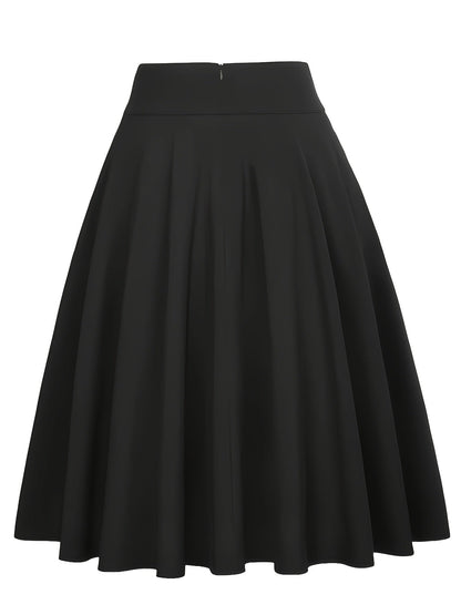 Falda skater para mujer elegante de talle alto con cinturón anudado – Estilo sofisticado para todas las ocasiones