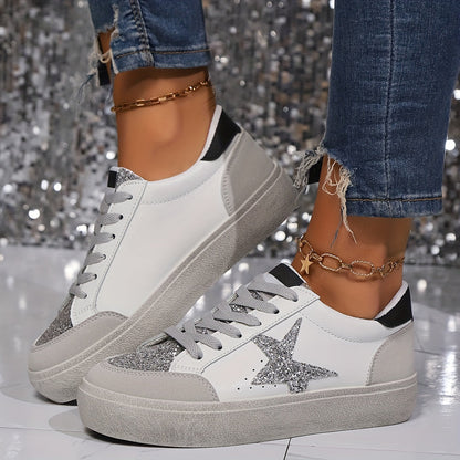 Baskets Femme Style Urbain Casual à Lacets pour Tous les Jours
