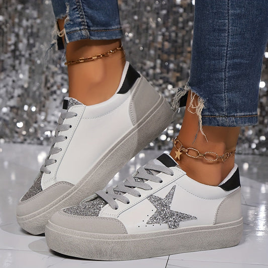 Baskets Femme Style Urbain Casual à Lacets pour Tous les Jours