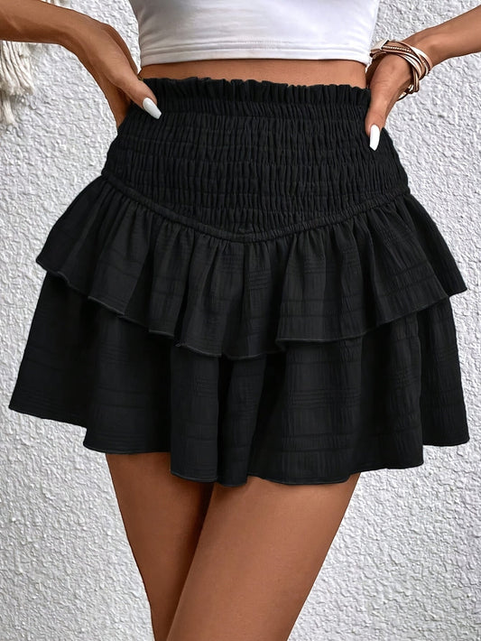 Jupe Courte Femme à Volants Style Bohème Casual Été