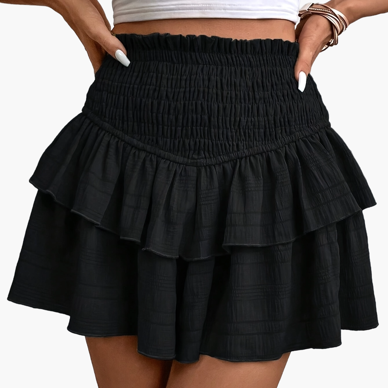 Women's Short Skirt with Ruffles Bohemian Casual Summer Style