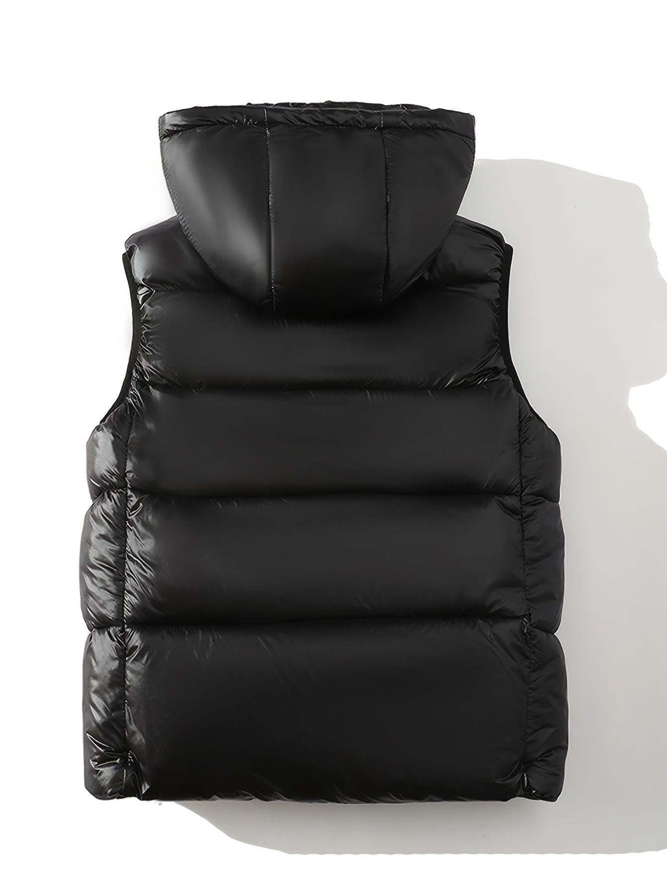 Doudoune sans manches à capuche matelassée zippée pour homme