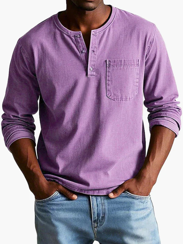 Herren-Henley-Hemd mit langen Ärmeln – Lässiger und eleganter Stil für alle Gelegenheiten