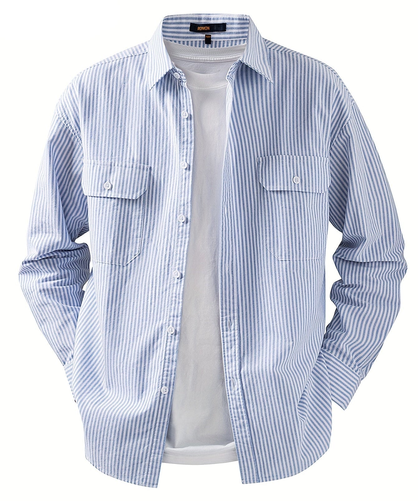 Chemise décontractée à rayures pour homme – Style polyvalent pour le quotidien et les loisirs
