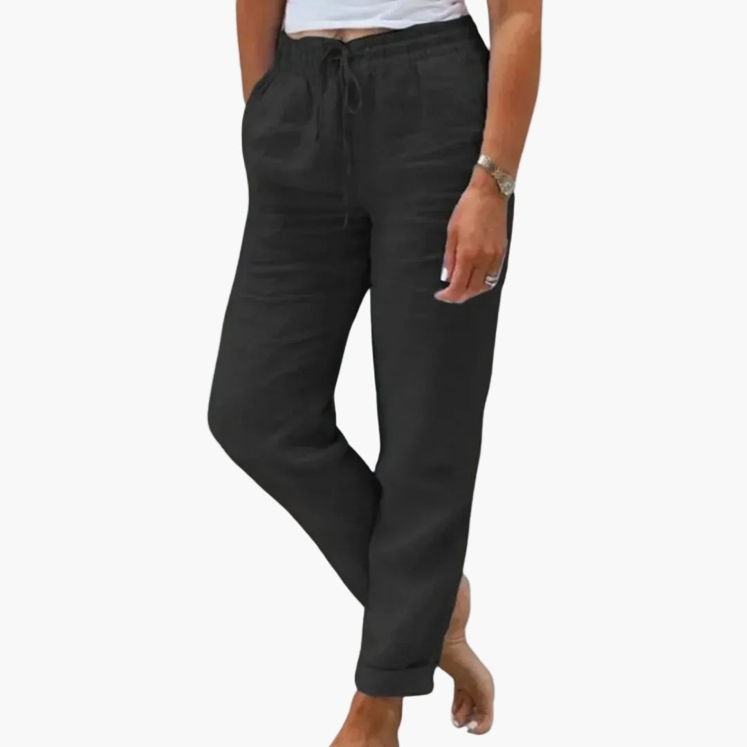 Pantalon décontracté pour femme style jogger taille élastique idéal pour l'été et les loisirs
