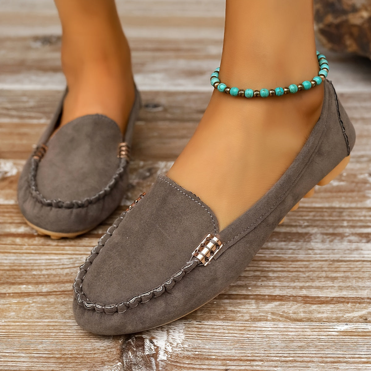 Mocassins Décontractés Femme Style Loafer Chic Quotidien