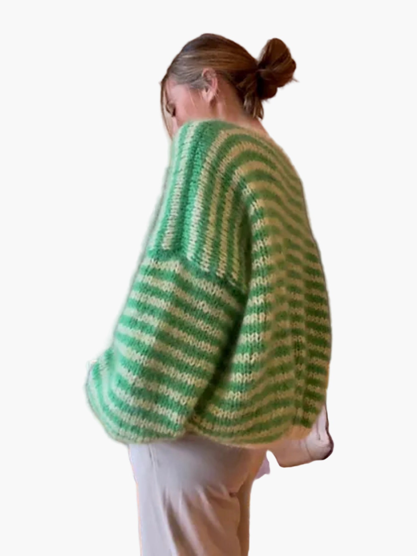 Casual style striped oversized pullover for women - Ideal for autumn/winter
