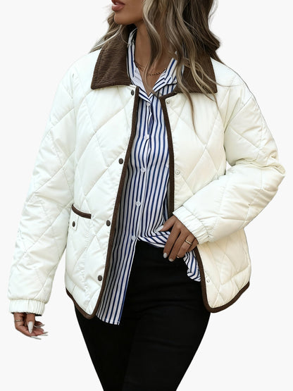 Gesteppte Damenjacke im Vintage-Stil, ideal für Herbst und Winter