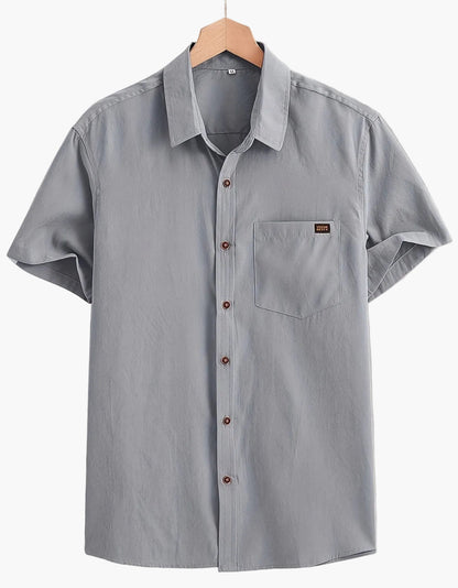 Camisa casual para hombre de manga corta estilo urbano elegancia veraniega