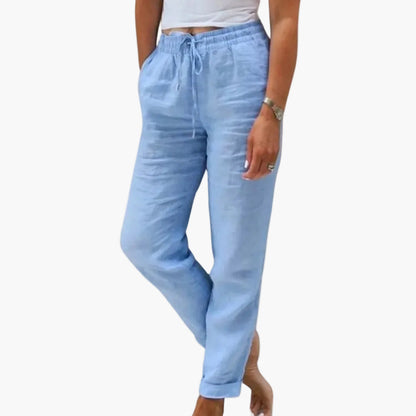 Pantalon décontracté pour femme style jogger taille élastique idéal pour l'été et les loisirs
