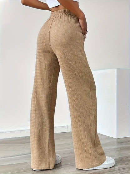 Pantalon décontracté droit taille haute pour femme - Style urbain chic et confortable