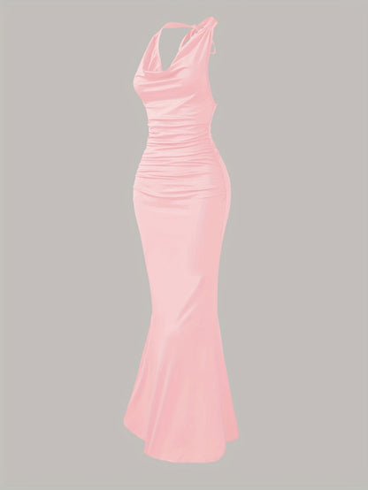 Robe de soirée sirène dos nu femme élégante style bal