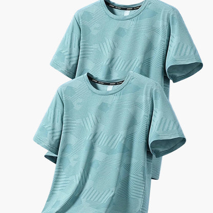 Atmungsaktives Herren-T-Shirt im tropischen Casual-Stil, kurzärmelig – 2er-Pack, ideal für den Sommer  