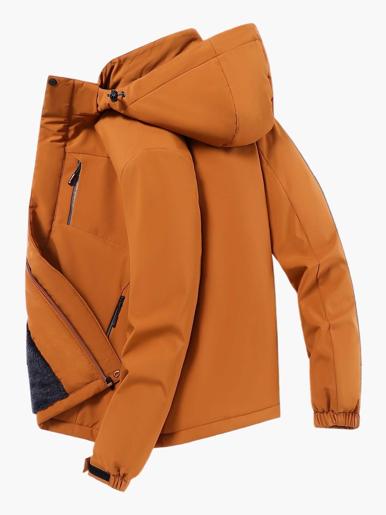 Vandtæt herre regnjakke med hætte – Sporty og urban stil, ideel til udendørs brug