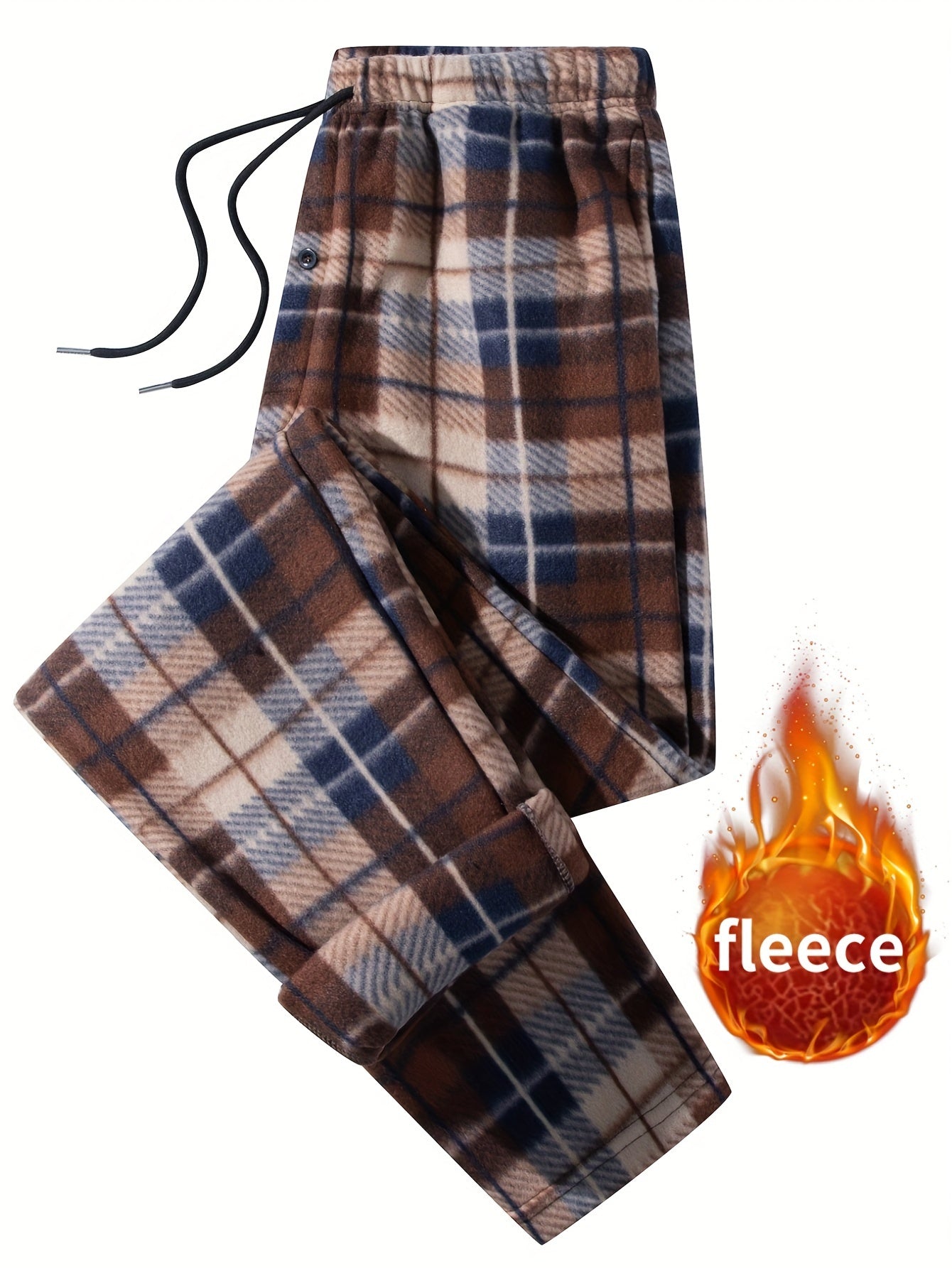 Pantalon de détente à carreaux doux pour homme avec cordon de serrage