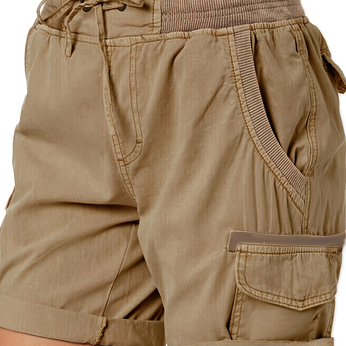 Shorts décontractés pour femme style cargo avec poches et cordon – Idéal pour l'été et les loisirs