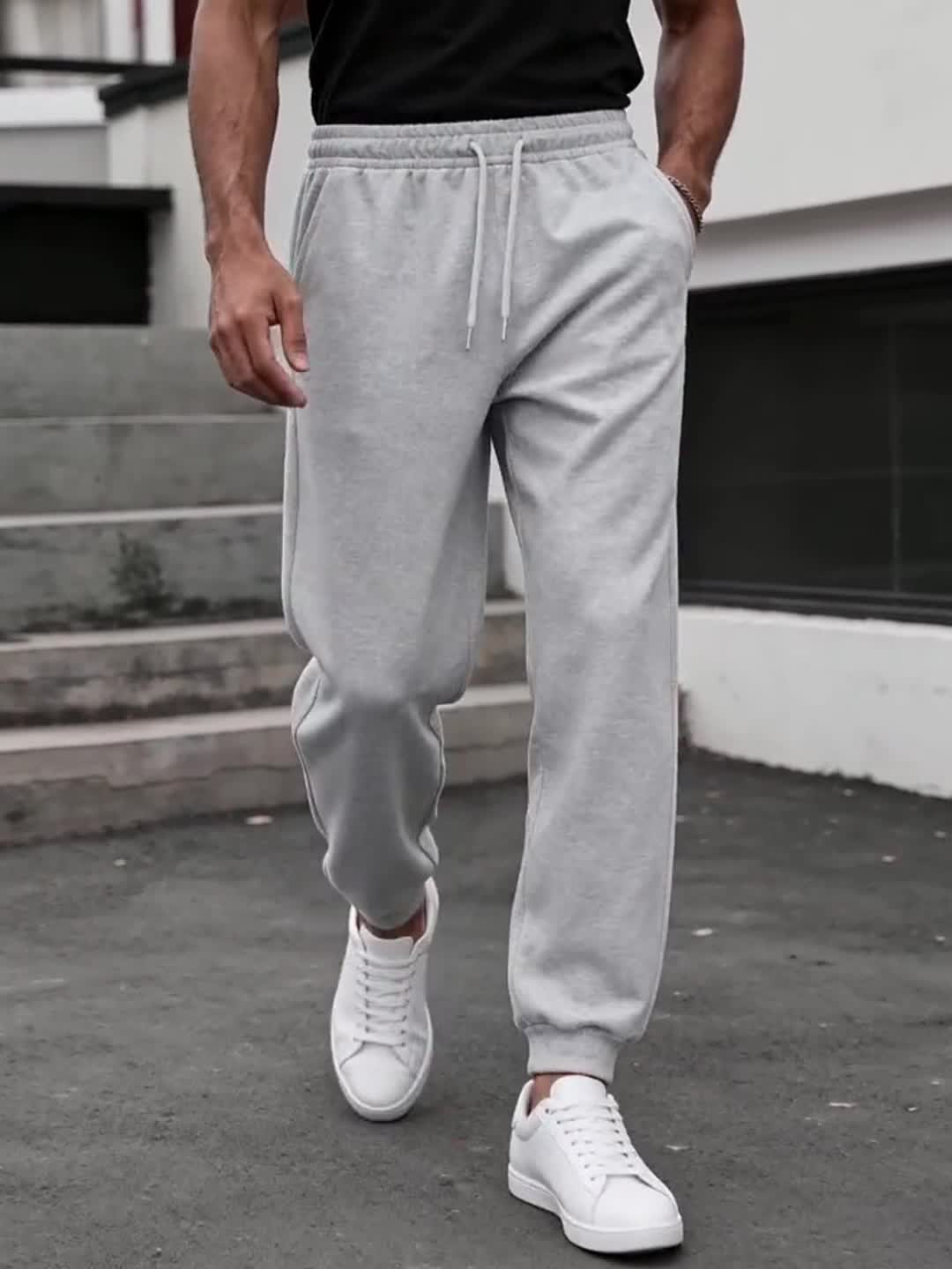 Pantalon de jogging homme coupe droite style urbain pour sport et détente