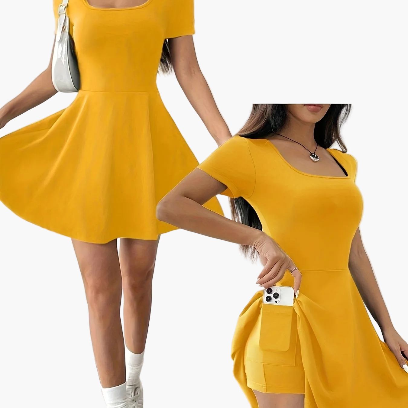Robe courte élégante pour femme - Style décontracté et tendance, idéale pour l'été