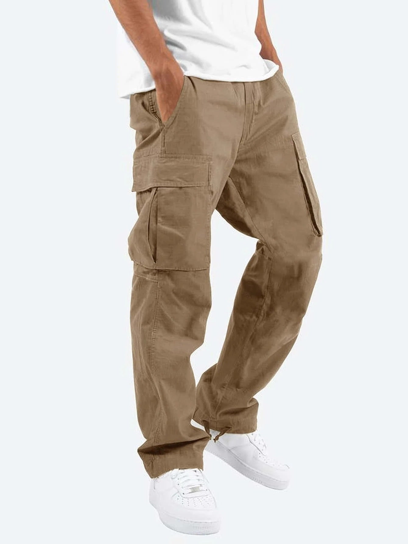Pantalon cargo homme coupe droite style urbain et fonctionnel