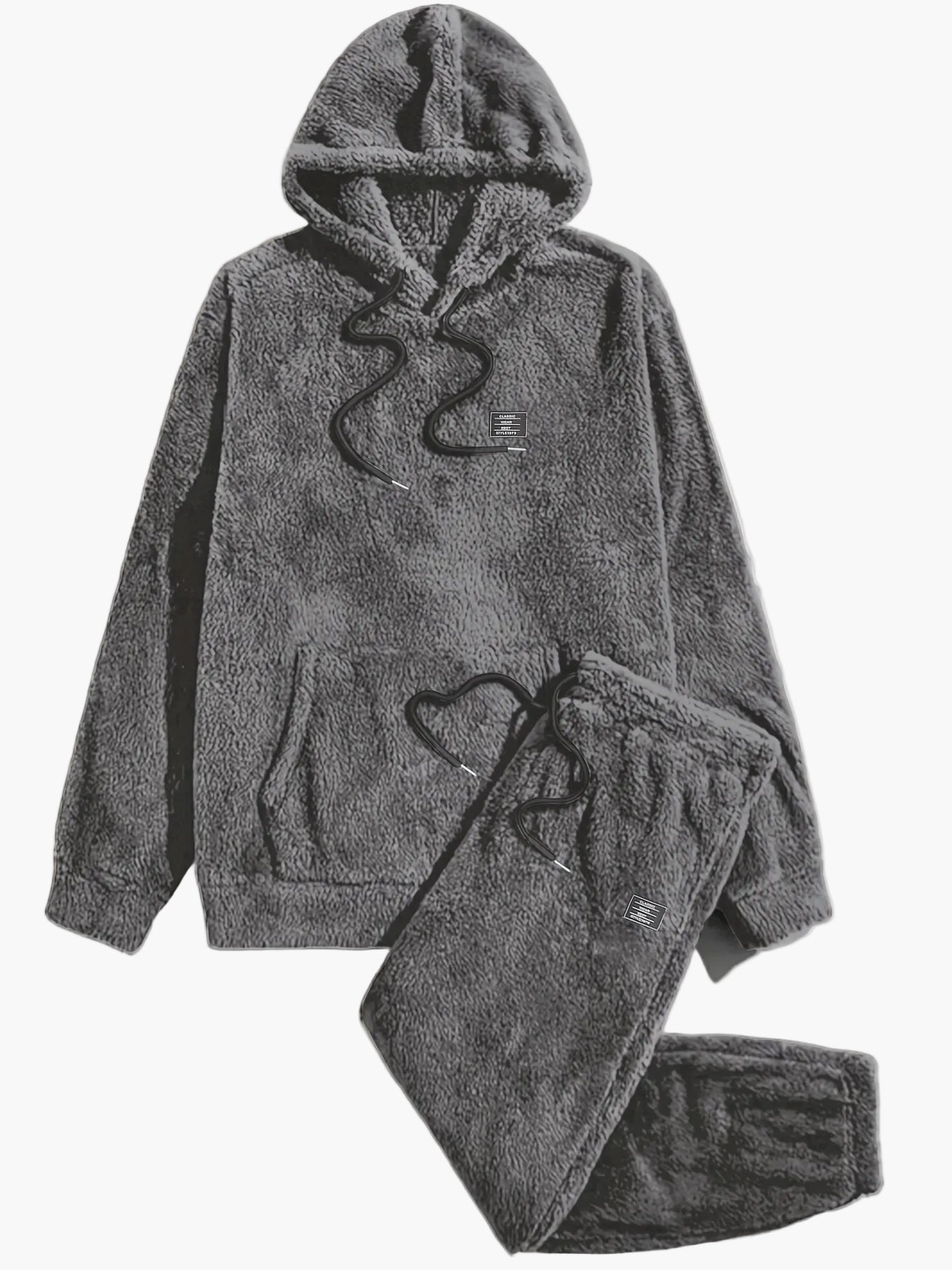 Męski dres casual z kapturem w stylu polarowym na jesień i zimę