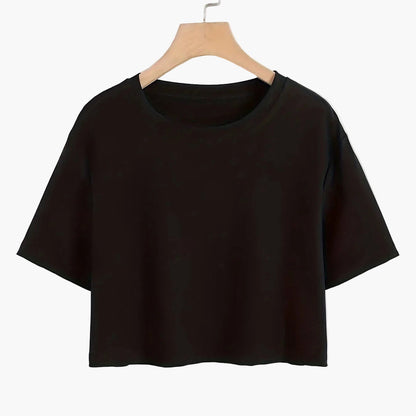 T-shirt court décontracté pour femme à manches courtes style urbain