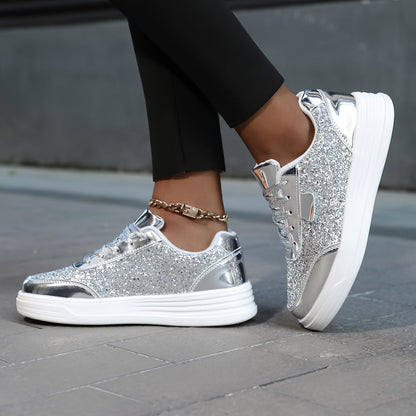 Women's Sneakers with Shiny Glitter for a Trendy and Urban Look