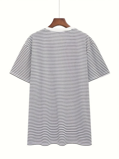 T-shirt à rayures horizontales homme style casual moderne manches courtes