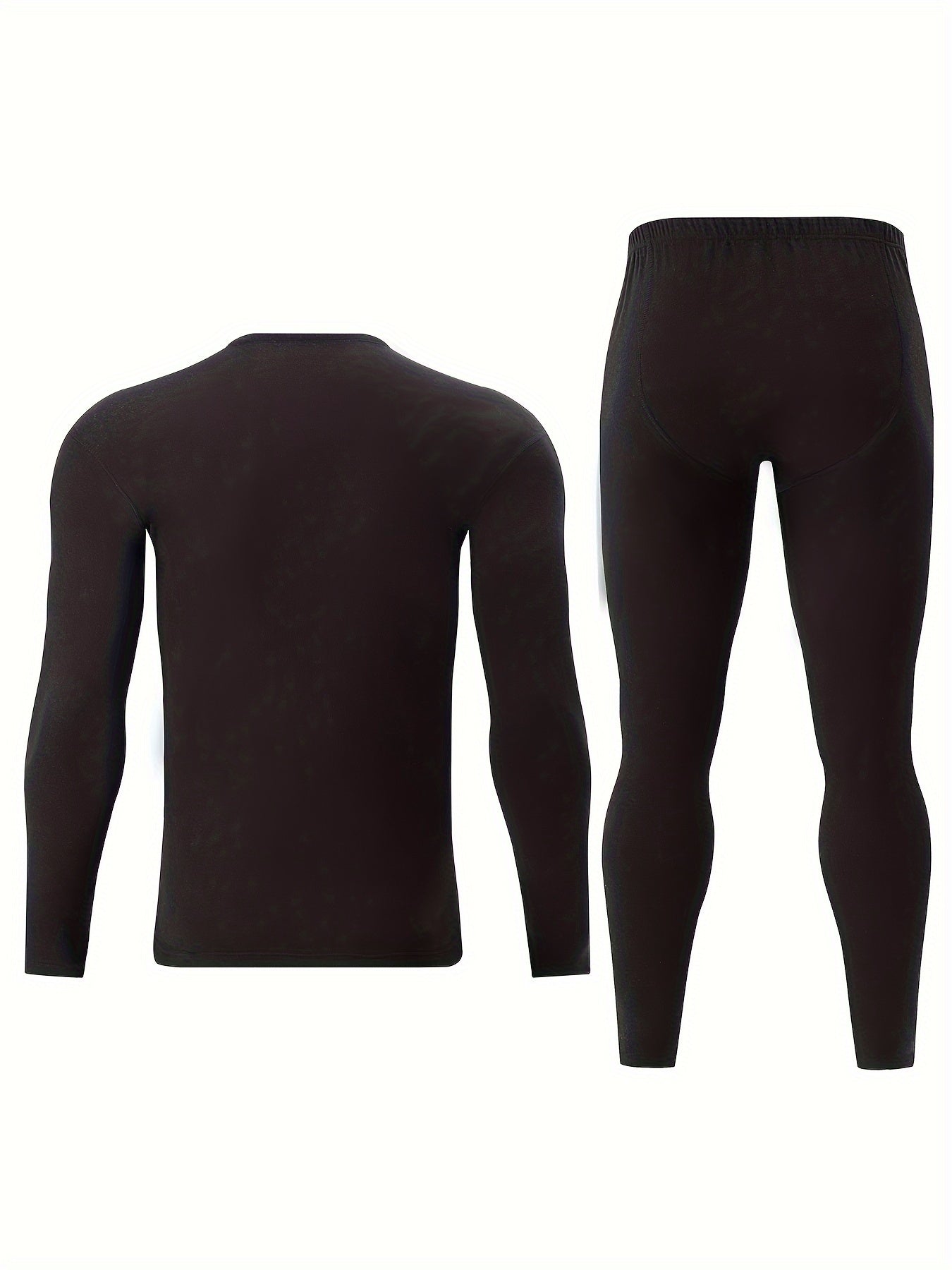 Ensemble Sous-Vêtements Thermiques Homme 2 Pièces Noir Manches Longues