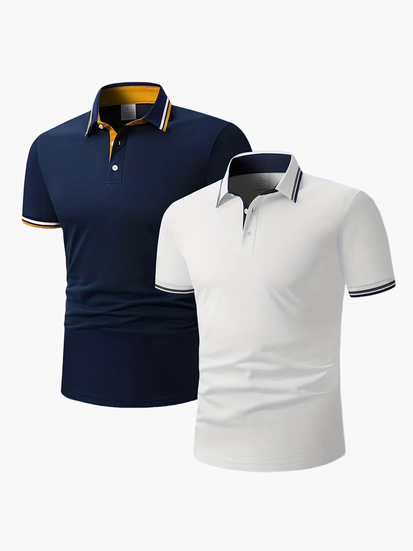 Polo décontracté homme à col contrastant, style élégant pour activités quotidiennes et loisirs