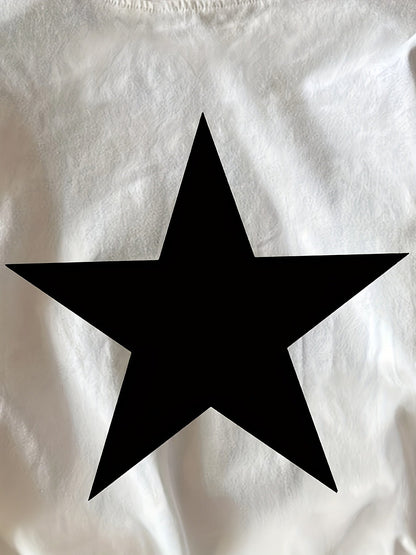 T-shirt unisexe style sportif avec étoile imprimée – idéal pour le printemps et l'été