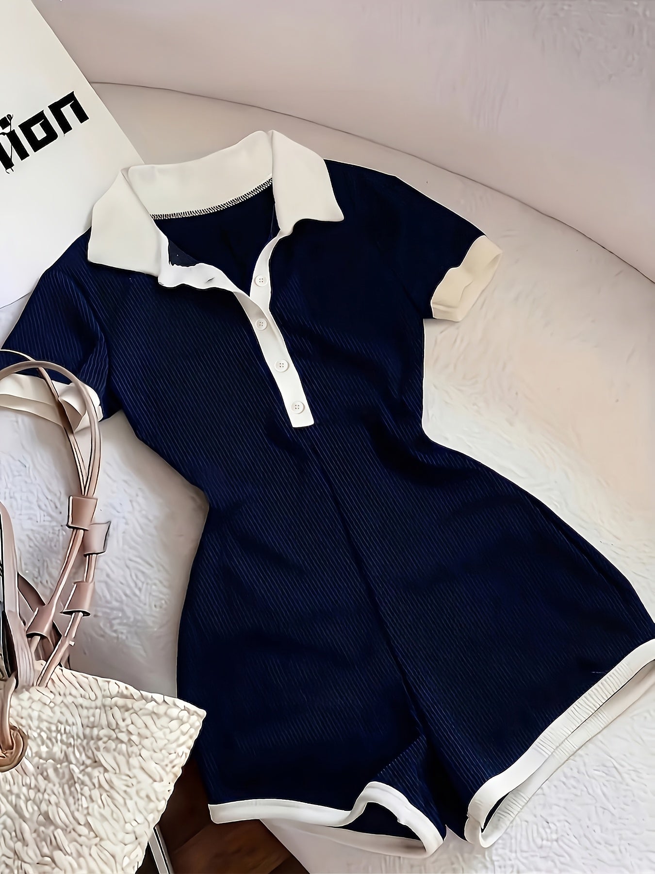 Elegante damesoverall met polokraag in casual chique stijl