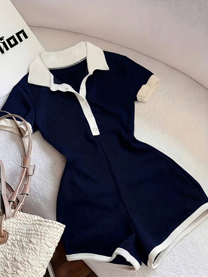Elegante damesoverall met polokraag in casual chique stijl