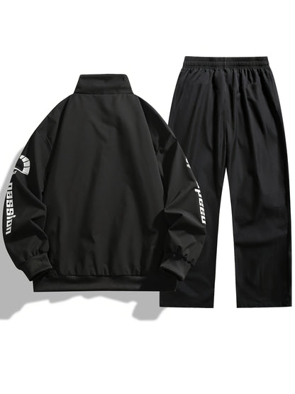 Ensemble de Survêtement Homme Style Racing Col Montant Fermeture Éclair