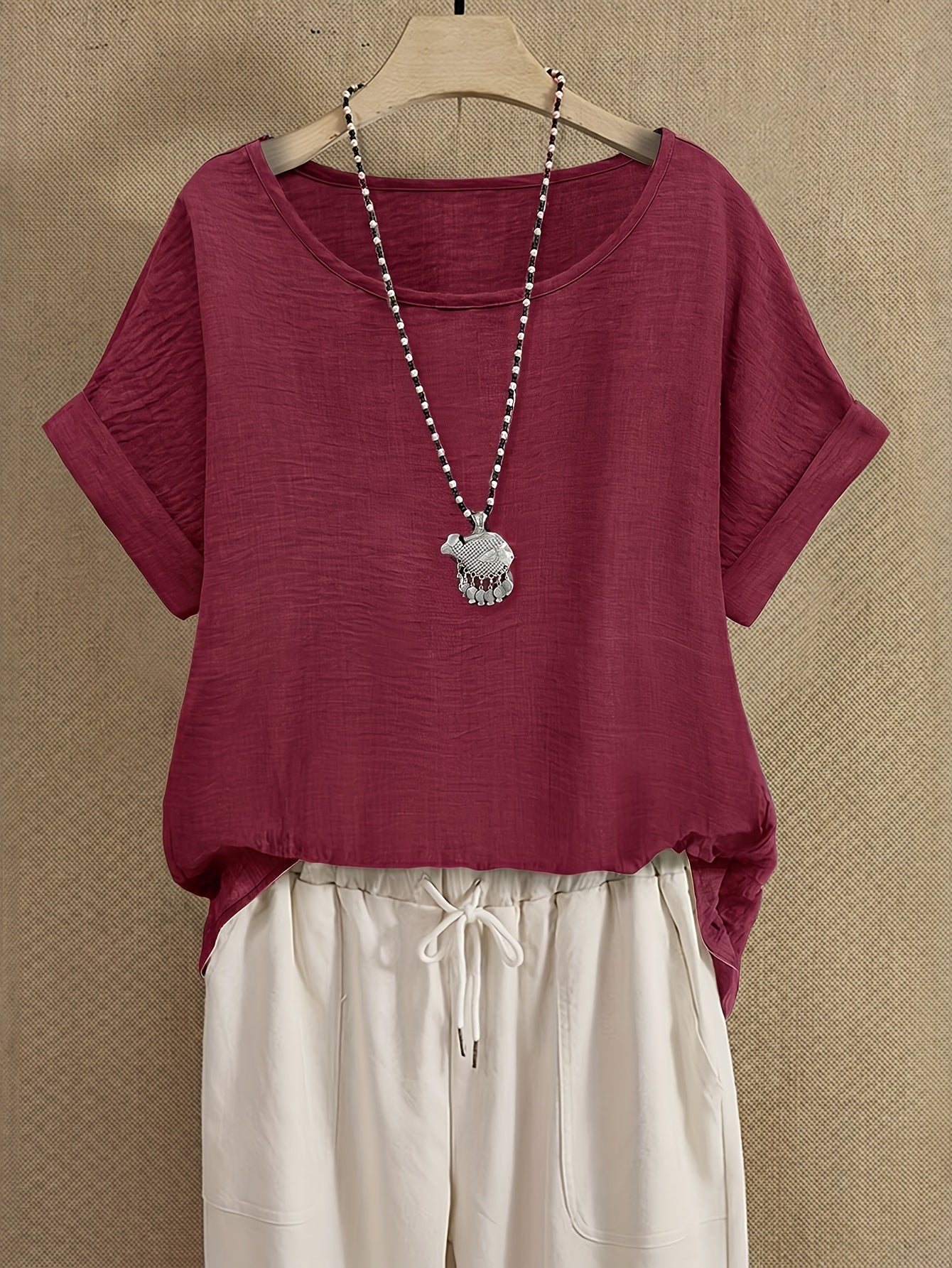 Blouse Décontractée Femme Manches Courtes Style Chic pour Été et Loisirs