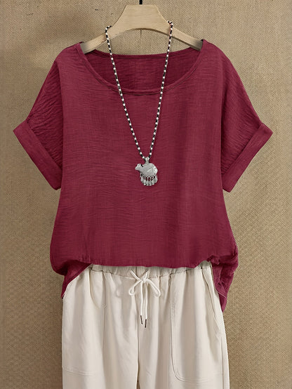 Blouse Décontractée Femme Manches Courtes Style Chic pour Été et Loisirs