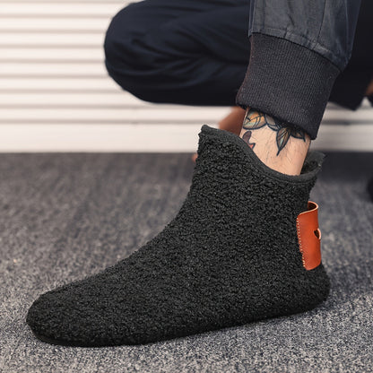 Bottes souples en tissu bouclé Homme, Intérieur fourré, confortables, multiples couleurs