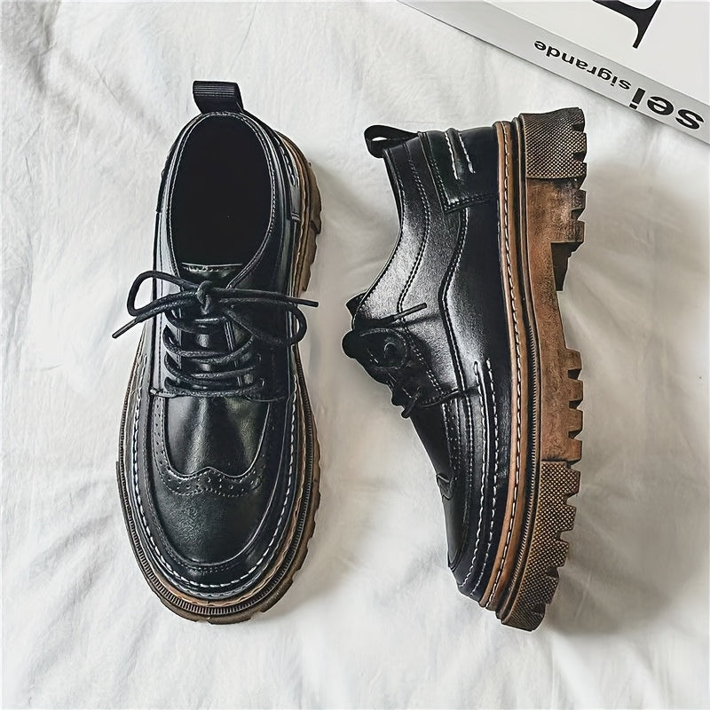 Vintage Derby-Herrenschuhe mit dicker Sohle – eleganter urbaner Stil für Hochzeit und Alltag