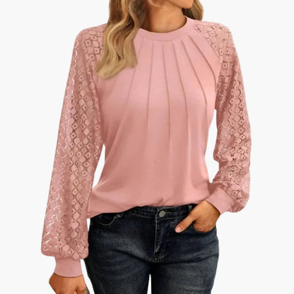 Haut élégant manches longues femme style chic décontracté pour bureau et sorties