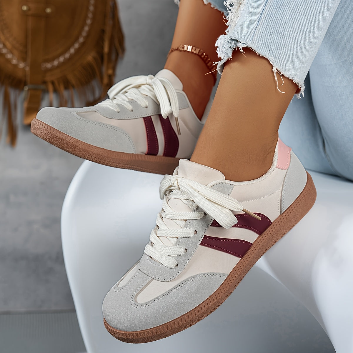 Sneakers casual da donna stile retrò urbano – Scarpe alla moda per tutti i giorni