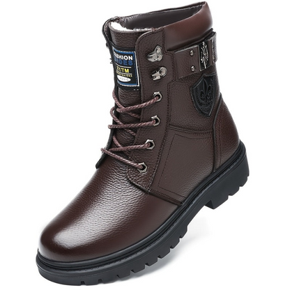 Bottes montantes homme noires à lacets semelle crantée