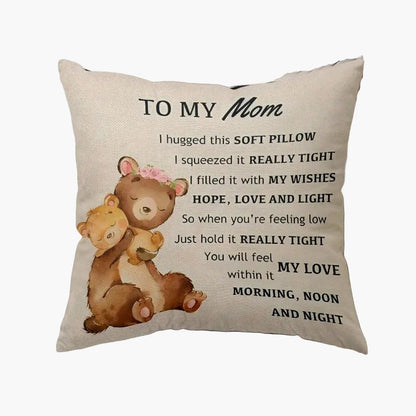 Poetic Decorative Pillow for Mom – Gentle Style and Comforting Message – Gift for Women, Mother's Day, Bedroom or Living Room