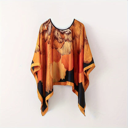 Dames Sjaal Boheemse Stijl Met Elegante Bloemenprint Voor Strand en Informele Uitjes