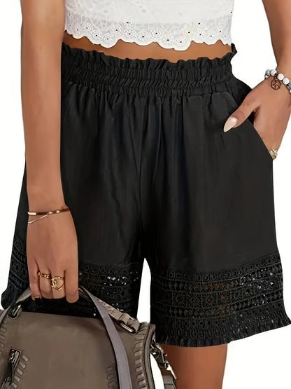 Women's bohemian style shorts with gathered waist for summer, ideal for vacations and everyday wear
