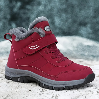Chaussures montantes fourrées hiver avec semelle antidérapante et fermeture auto-agrippante