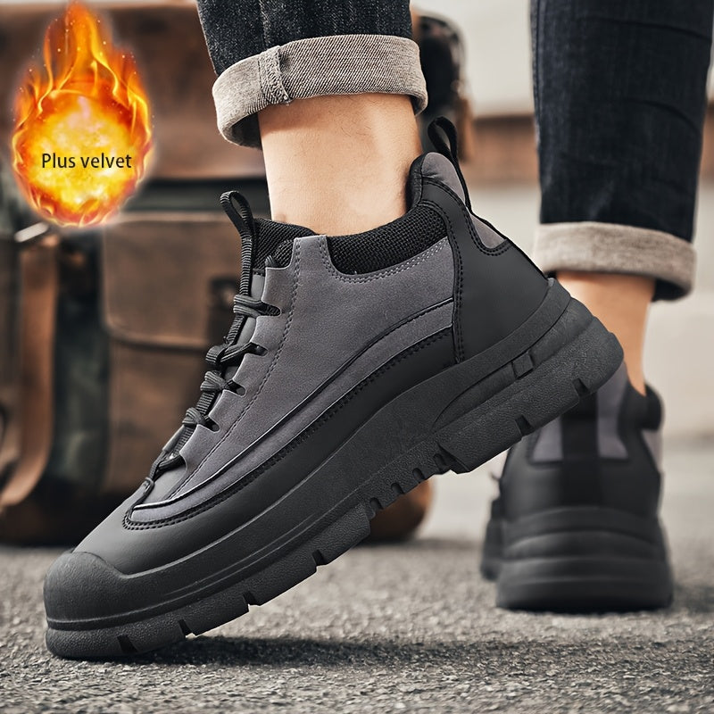 Baskets montantes style décontracté pour homme, bicolores, avec semelle épaisse