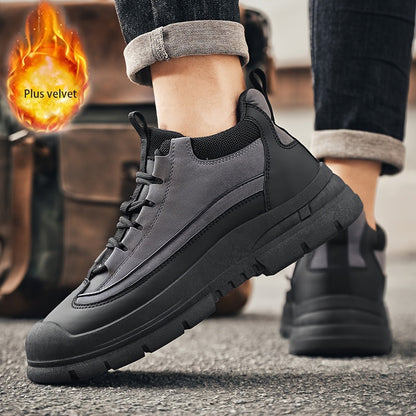 Baskets montantes style décontracté pour homme, bicolores, avec semelle épaisse