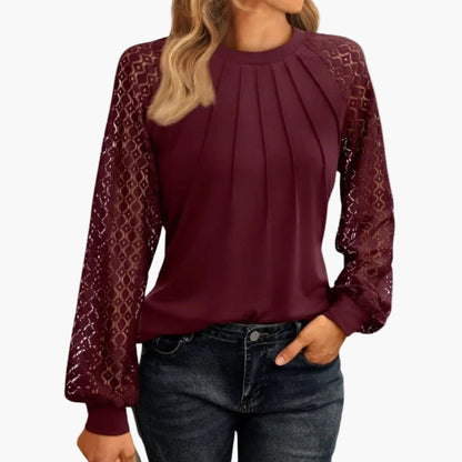 Haut élégant manches longues femme style chic décontracté pour bureau et sorties