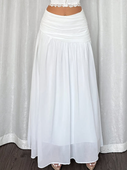 Jupe longue de plage drapée style bohème pour femme – Élégante et fluide, idéale vacances et soirées d'été
