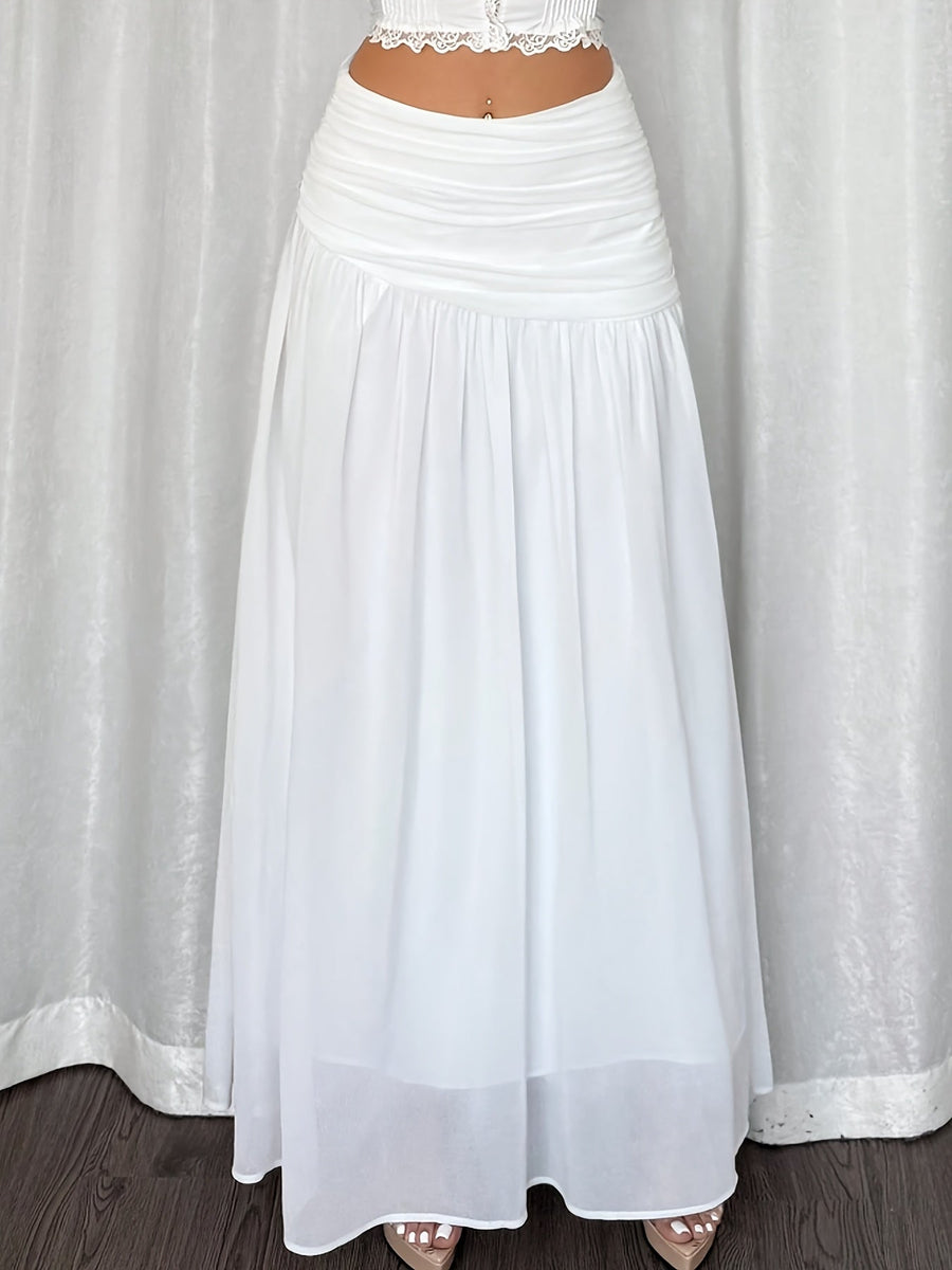 Jupe longue de plage drapée style bohème pour femme – Élégante et fluide, idéale vacances et soirées d'été